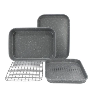 Oster Greystone Set 4 Pezzi Antiaderente Acciaio al Carbonio Tostapane Forno Posate in Speck - Foto 1 di 1