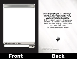 1x BLANK Hero Token - (Commander Party Event) MTG Final Fantasy NM Magic - Picture 1 of 1