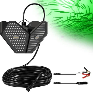 12V Faltbares grünes Licht zum Unterwasserangeln mit 50 Fuß Kabel, 400W 40000LM - Bild 1 von 7