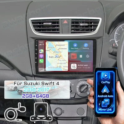 64GB Android 15 CarPlay Autoradio GPS Navi WiFi Für Suzuki Swift 4 2010-17 +KAM - Bild 1 von 4