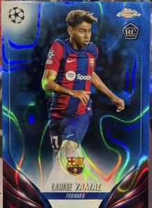 2023-24 Topps Chrome UCC Lamine Yamal RC Blue Lava SP - Picture 1 of 4