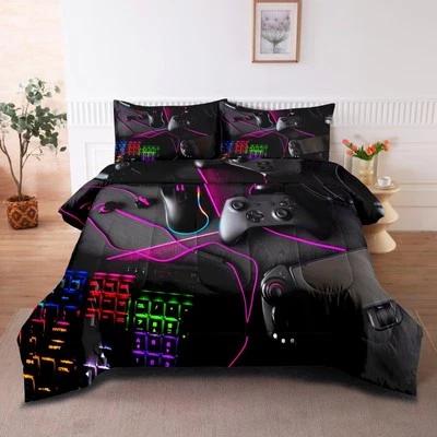 Gaming Comforter for Boys Teens,Game Bedding Sets Twin,Kids Gamer Comforter S... - Image 1 of 4