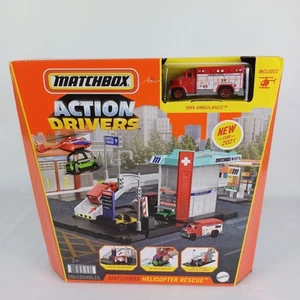 Matchbox Action Drivers Helicopter Rescue Playset NEW SEALED - Picture 1 of 7