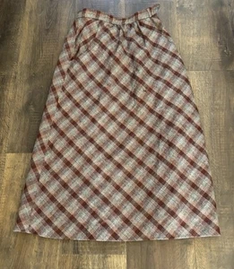 Vintage 70er Union Made ILGWU Rock kariert Wolle Tweed A-Linie USA Academia Preppy - Bild 1 von 6