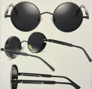 Vintage Steampunk Round Sunglasses Circle Retro- Unisex - Picture 1 of 4