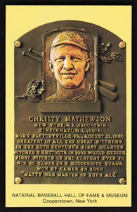 CHRISTY MATHEWSON POSTCARD BASEBALL HALL OF FAME MUSEUM STAMP FDC COVER - Picture 1 of 2
