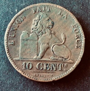 Belgique - Léopold Ier - Rare monnaie de 10 Centimes 1855 - Picture 1 of 2