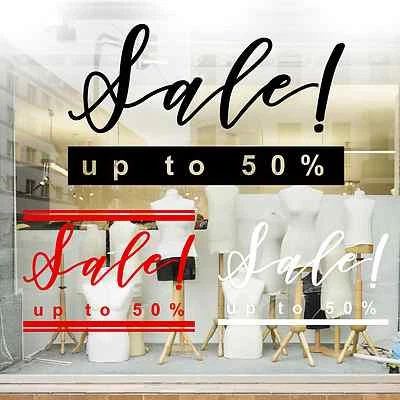 DREIACHTEINS MEDIA Schaufenster Folie Kundenstopper SALE % Werbung Beschriftung Prozente Sale #8010
