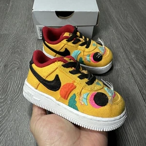 Toddler Nike Air Force 1 LV8 TD 6c University Gold Year Of The Tiger DQ5072 701 - Picture 1 of 9