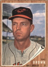 1962 Topps Baltimore Orioles Baseball Card #488 Hal Brown - VG