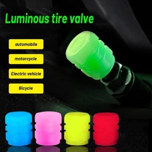 8x Glowing in The Dark Fluorescent Universal Car Tire Lumi Valve S0J5 Cover V3T8 - Picture 1 of 24