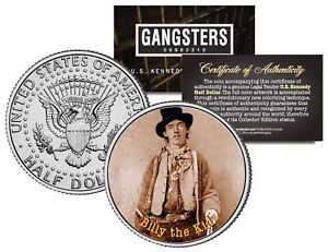 BILLY THE KID Old West Outlaw JFK Kennedy Half Dollar US Colorized Coin