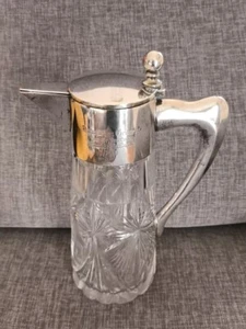 Kanne Schenkkanne Karaffe Kristall geschliffen, 800 Silber Montierung, 2 Liter - Bild 1 von 11