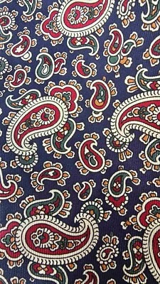 Corbata de seda vintage JAEGER clásica estampado cachemir talla uno 59" х 3" Foto 1 de 4