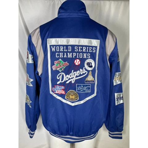 Los Angeles Dodgers World Series Champions Patch Jacket 1955-1988 Men's LARGE Cover