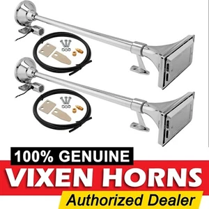 2 trompetas cromadas impermeables para barco/camión VIXEN HORNS tren - Imagen 1 de 10