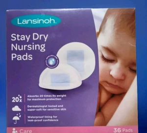 Lansinoh Stay Dry Disposable Nursing Pads 36 Pads Individually Wrapped - Picture 1 of 4