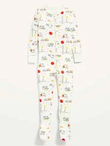 Old Navy Toddler Unisex Printed Snug-Fit Footie Pajama One-Piece PJs Size 5T - Picture 1 of 1