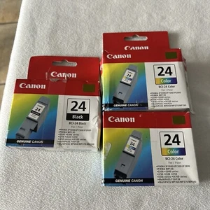 Canon BCI-24 Ink Cartridges 1 Black/ 2 Color 3 Pack Brand New Free Shipping - Picture 1 of 3