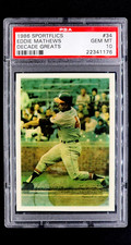 1986 SportFlics Decade Greats #34 Eddie Mathews HOF PSA 10 Gem Mint POP 12