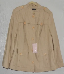 EVANS SIZE 20 SMART ECRU LINEN MIX LINED JACKET NWT - Picture 1 of 3