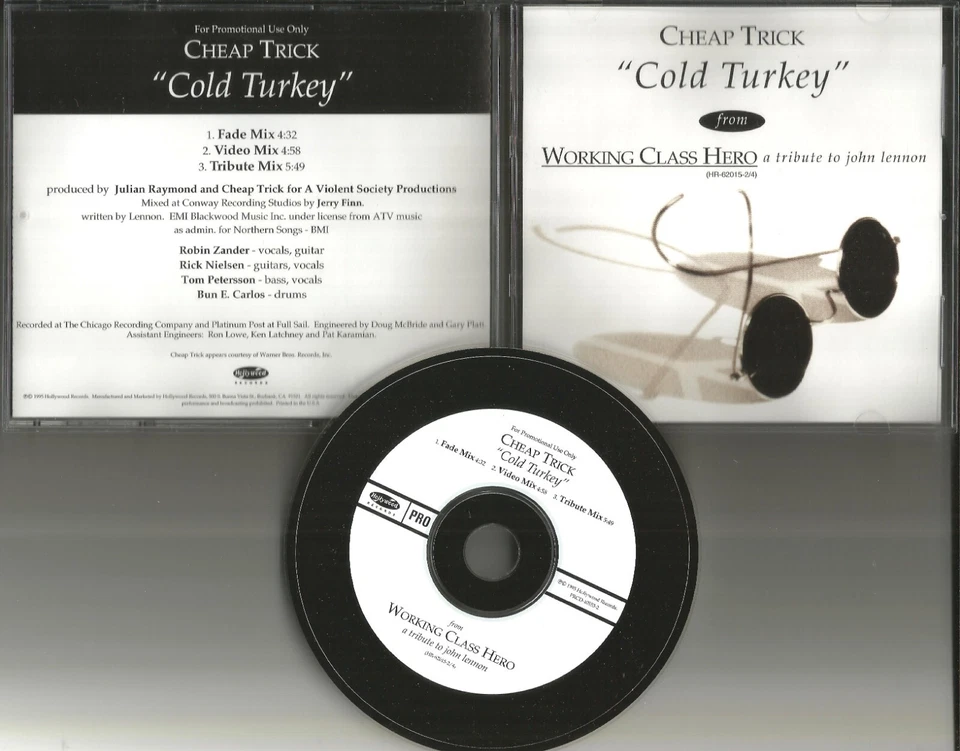 CHEAP TRICK Cold Turkey w/ 3 RARE MIXES JOHN LENNON remake PROMO DJ CD Single Foto 1 de 1