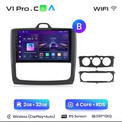 Autoradio Per Ford Focus Mk2 Mk3 2004-2011 2G+32GB CarPlay-AndroidAuto Wireless. - Immagine 1 di 4