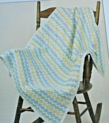 (192) Baby's Zigzag Shell Stitch Blanket 3-ply Crochet Pattern  - Image 1 of 3