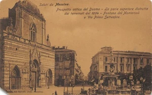 A6254) SALUTI DA MESSINA PROSPETTO ANTICO DUOMO FONTANA DEL MONTORSOLI VG - Imagen 1 de 2
