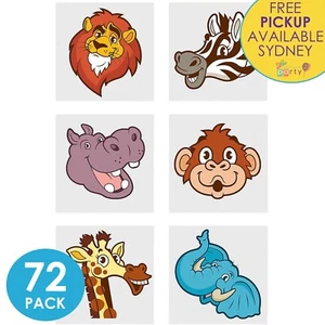 JUNGLE ZOO ANIMALS PARTY SUPPLIES 72 TATTOOS LOOT BAG SAFARI BIRTHDAY FAVOURS - Picture 1 of 1