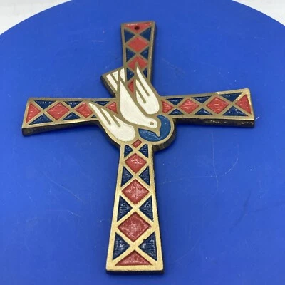 Colgante Vintage Dorado con Paloma Firmada TSG con Cruz Muy Raro Foto 1 de 4