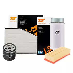TJ Filters Service Kit Air + Fuel + Oil + Cabin Pollen Filter Fits Isuzu D-Max - Picture 1 of 7