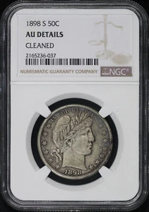 1898-S Barber Half Dollar NGC AU Details Cleaned - Picture 1 of 2