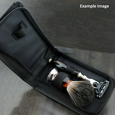 Travel Pouch Safety Razor and Brush Case with Zip Cosmetic Bag Shaving