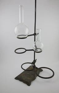 1800 Hagerty Bros & Co Platt St NY Hierro Fundido Laboratorio Científico Químico Soporte de Retorta - Imagen 1 de 21