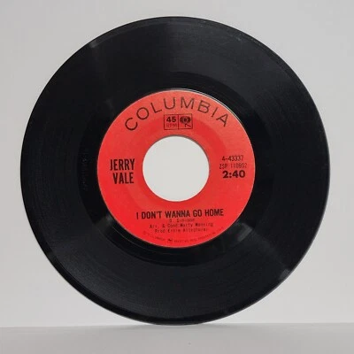 JERRY VALE I DON'T WANNA GO HOME/WHERE WERE YOU WHEN I NEEDED YOU (VG+) RECORD - Image 1 of 2