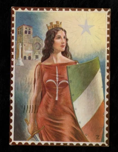 Postkarte Philatelistischer Kongress Triest 1948 frankiert 15 Lire ERP AMG FTT - Bild 1 von 2