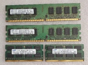 Samsung 2GB 2Rx8 PC3-8500S 2Pc And 2GB 2RX8 PC2 -6400U 2Pc - Picture 1 of 7