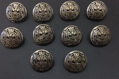 THE WELCH REGIMENT Uniform Shank Buttons Lot 10 Metal - Image 1 of 3