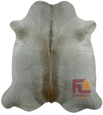 Alfombra de cuero de vaca gris | Calidad premium | Grande 6' x 6-7' Foto 1 de 4