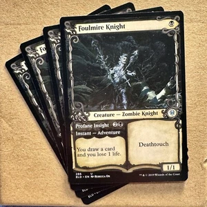 MTG ~ JUEGO ~ 4x Vitrina de Caballero Foulmire ~ ELD Trono de Eldraine ~ #286 ~ Casi Nuevo - Imagen 1 de 13