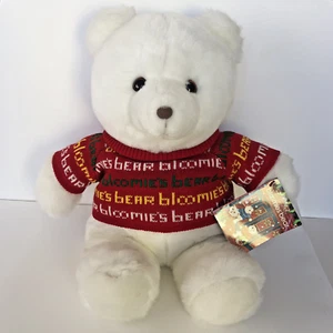 Vtg GUND BLOOMIES Sitting White Teddy Bear 1986 Stuffed Plush with Sweater + TAG - Picture 1 of 18