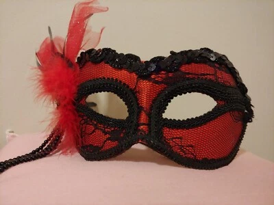 Royal Red Venetian Masquerade Mask  - Image 1 of 2