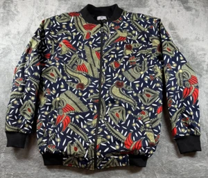 Kavazi Bomberjacke M Tribal Print Reißverschluss rot gold schwarz gefüttert Streetwear - Bild 1 von 7