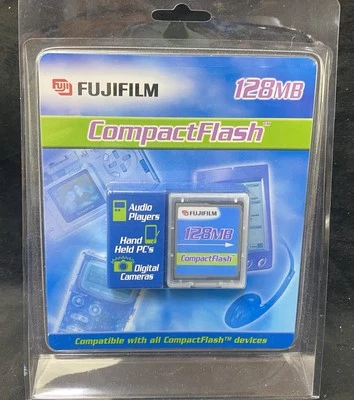 FujiFilm CompactFlash 128MB Memory Card for Audio Players, Cameras & More NEW - Image 1 of 2