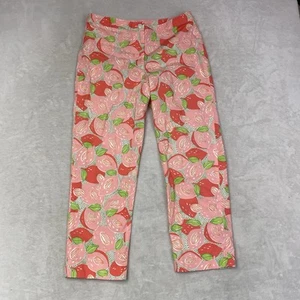 Vintage Lilly Pulitzer Pants Strawberry Mango Momma Print 80s 90s Size 10 Rare - Picture 1 of 9