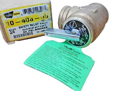 OEM Conbraco 10-408-05, 30 PSI, 3/4'' Boiler Pressure Relief Valve 535,000 BTU - Image 1 of 4