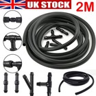 2 m Black Rubber Windscreen Wiper Washer Jet Tube Pipe Hose with connectors Set