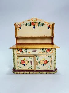 Casa delle bambole vintage Germania Ovest mobili legno cuccia armadio dipinto a mano AS-IS - Foto 1 di 10