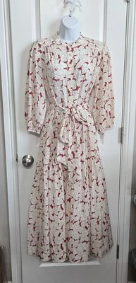 Vestido Christy Lynn Amelia 100% Seda Floral Midi Femenino Línea A Pequeño Foto 1 de 4